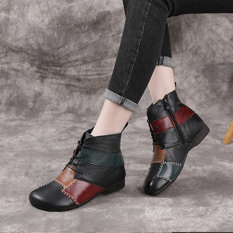 Patchwork Ankle Boots