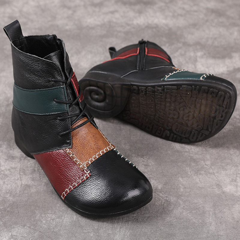 Patchwork Ankle Boots