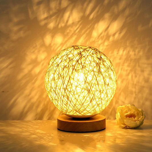 Rattan Ball Table Lamp